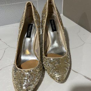 Gold Sequin Heels